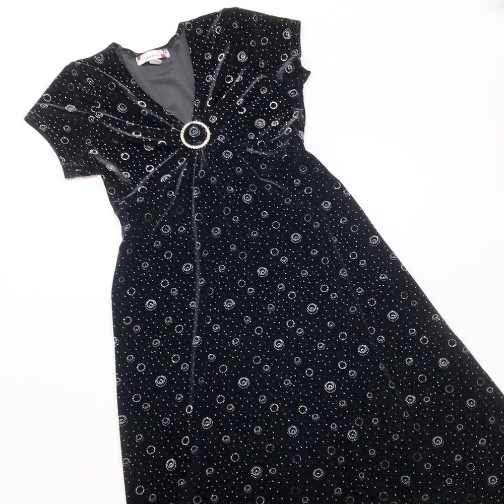 Speechless girls black/silver rhinestone dress